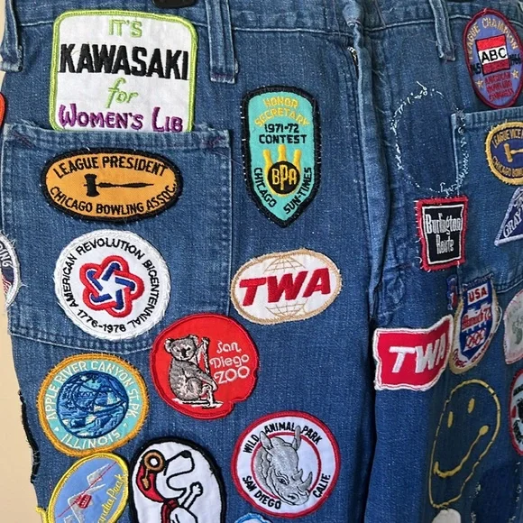 1960’s-1970’s Rare Vintage Patch Jeans - Picture 6 of 17